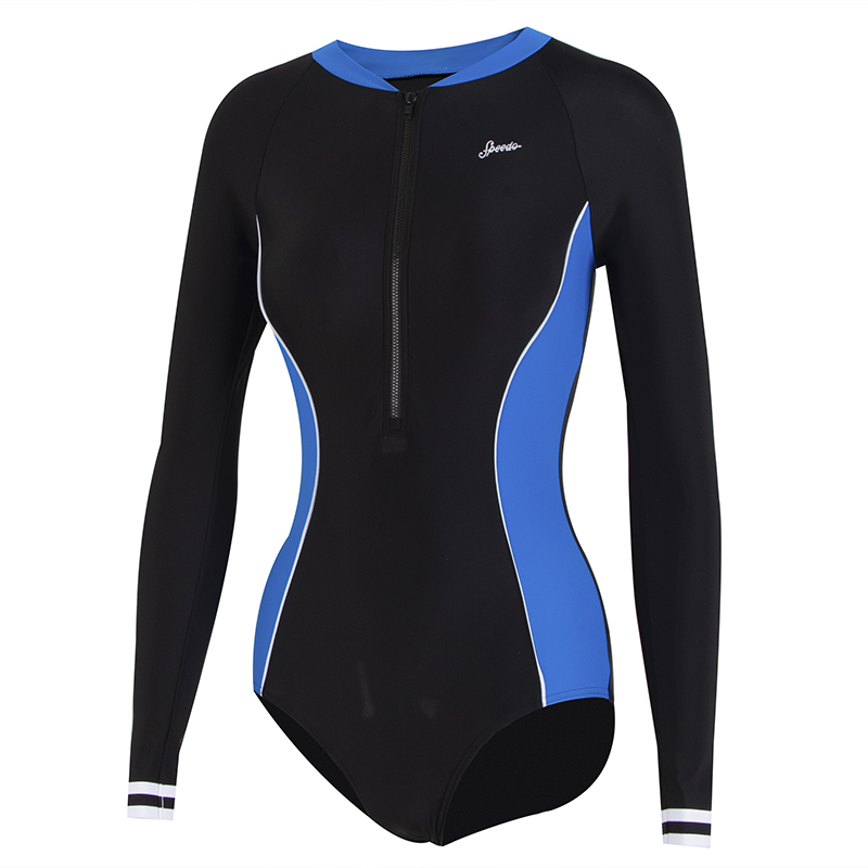 速比涛/SpeedoLONG SLEEVE 1PC AF (A) BLACK/BLUE女连体泳衣8-116023968